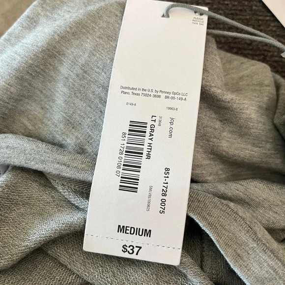 LIZ CLAIBORNE Womens Crew Neck Short Sleeve T-Shirt Gray Medium NWT - Picture 7 of 9